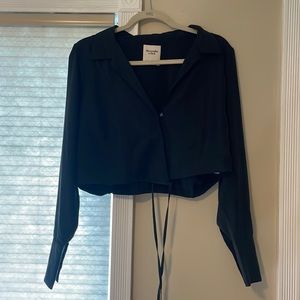 Abercrombie Black Wrap Blouse